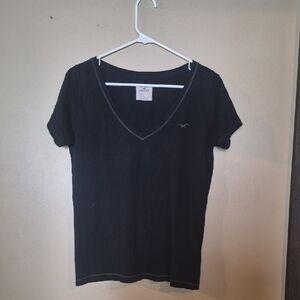 Hollister Navy V-Neck Short Sleeve Tee